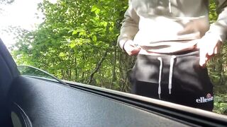 Quick Fun with teen cock in public Forest - 2 image