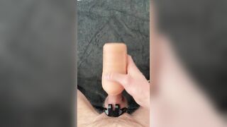 Released chastity cage sex toy blowjob cum in mouth - 5 image