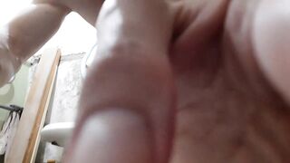 dirty worker is tired after work and takes a shower - 8 image