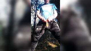 Scallyoscar in the forest pissing in a condom - 6 image