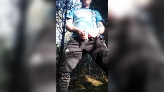 Scallyoscar in the forest pissing in a condom - 8 image