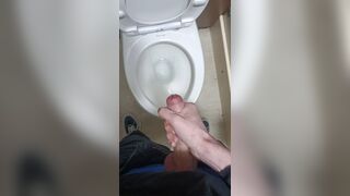 Wanking in a bathroom stall - 1 image