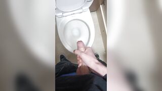 Wanking in a bathroom stall - 10 image