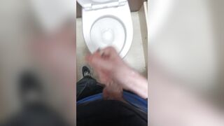 Wanking in a bathroom stall - 4 image