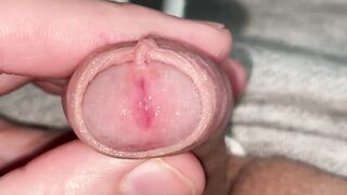 small juicy foreskin cock get out of pants and play with foreskin - 10 image