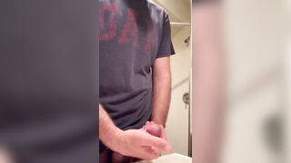 Horny frat boy caught jerking off in college bathroom - 7 image