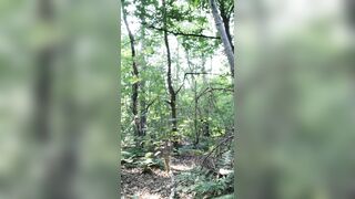 Alone cumming in the woods walking naked - 2 image