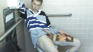 Christian Strokes Cock In Toilet - 2 image