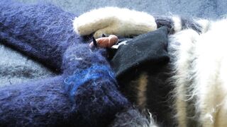 Big Fuzzy Mohair Turtleneck Jumper Sweater - mohair pants, mittens and hood - 10 image
