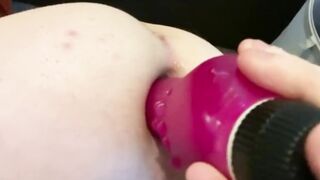 Butt stuffing with pink dildo - 4 image