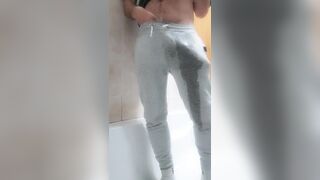 I love pissing on myself and wetting my trackies and football jersey and spraying piss in my mouth! - 2 image