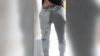 I love pissing on myself and wetting my trackies and football jersey and spraying piss in my mouth! - 4 image