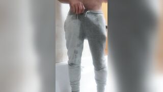 I love pissing on myself and wetting my trackies and football jersey and spraying piss in my mouth! - 5 image