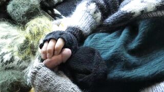 Mohair Sweaters and Jumpers on a Sweater Bed - enjoying soft fuzzy sweaters - 7 image