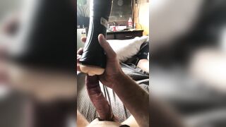 Isaac Hunt squeezes his huge white cock into tight fleshlight and cum explodes at the end. - 3 image