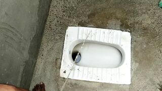 Big cock pissing and masturbation in bathroom - 1 image