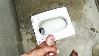 Big cock pissing and masturbation in bathroom - 4 image