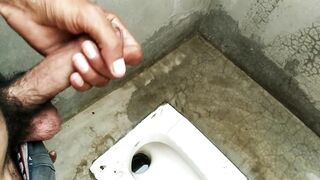 Big cock pissing and masturbation in bathroom - 6 image