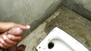 Big cock pissing and masturbation in bathroom - 7 image