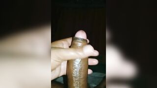 Penis enlargement massage and cum on bed - 2 image