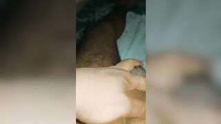 Penis enlargement massage and cum on bed - 6 image