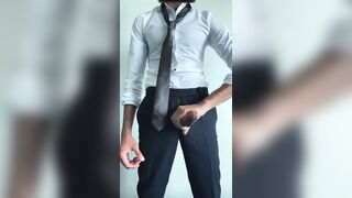 Hot Boy Masturbate with His big Hot Dick And Cum - 1 image