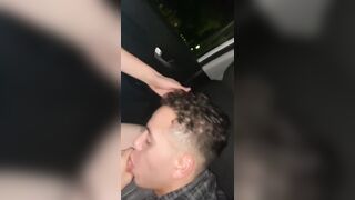 Sucking DL Big White Dick In His Car! - 3 image