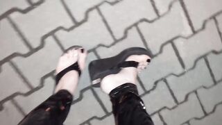 sexy feet and latex flip flops - 5 image