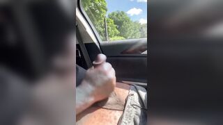 Jerking off in car in a parking lot - 10 image