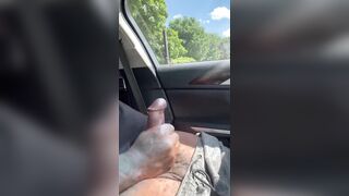 Jerking off in car in a parking lot - 5 image
