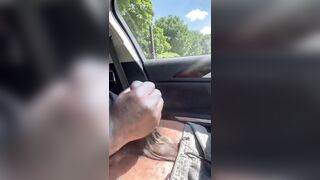 Jerking off in car in a parking lot - 8 image