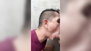 Sucking a cock in public at the gym to a straight man - 3 image