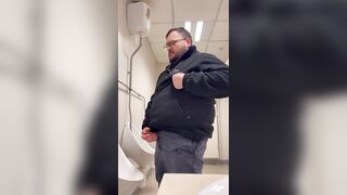 A Bull in a public toilet shooting a big load hoping to get caught. - 8 image
