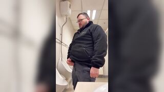 A Bull in a public toilet shooting a big load hoping to get caught. - 9 image