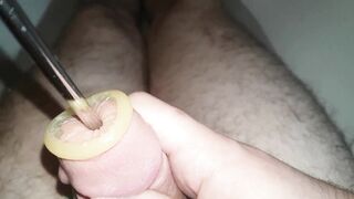 Rolling condom into urethra, urethral sounding, Close Up - 3 image