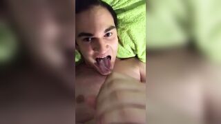 Starchest cums in his own mouth - 1 image