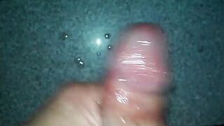Guy Jerking Off Oiled Cock with Cumshot - 7 image