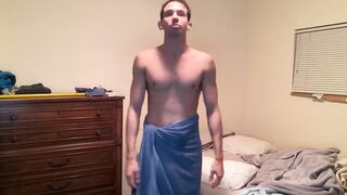 After Shower Sexy Straight Stud Shows Body - 5 image